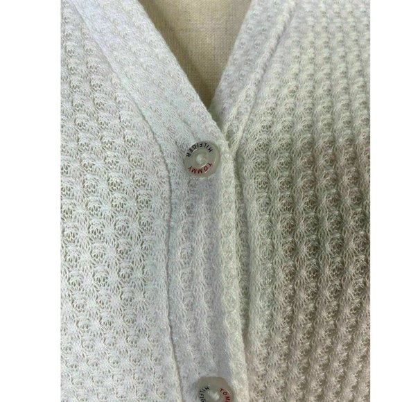 Tommy Hilfiger Women's Tie Waffle Cardigan Top - Picture 3 of 7